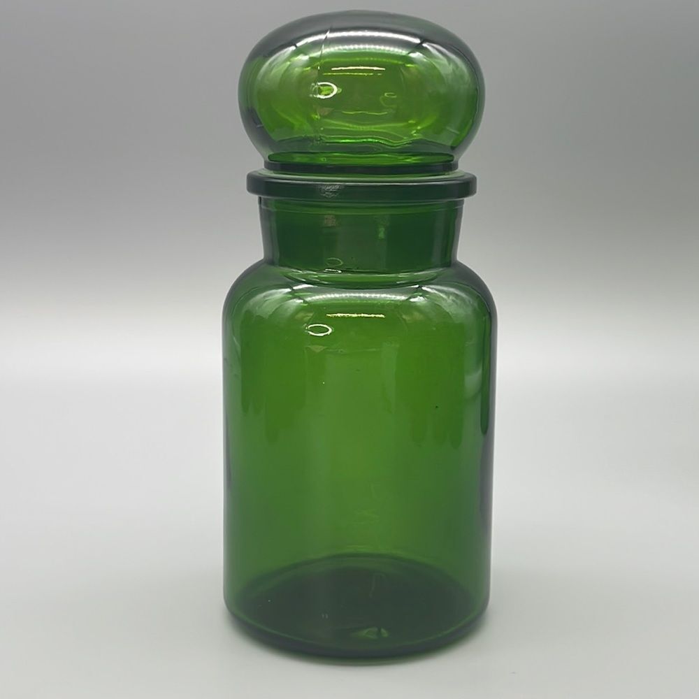 Vintage Apothecary Mushroom Domed Lid Storage Jar Made in Belgium MCM